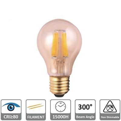 A60 4W 2200K 330LM >300° 60X102MM CRI80 E27 15000H