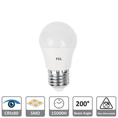 G45 5.5W 3000K 460lm >180° 45X83mm CRI80 E27 15000h