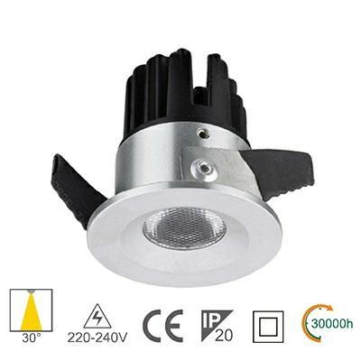 Downlight led IP20 2W 3000K 150lm 30° Ø42/Ø35