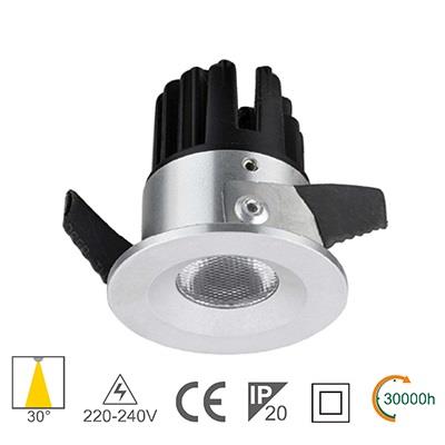 Downlight led IP20 2W 4000K 150lm 30° Ø42/Ø35