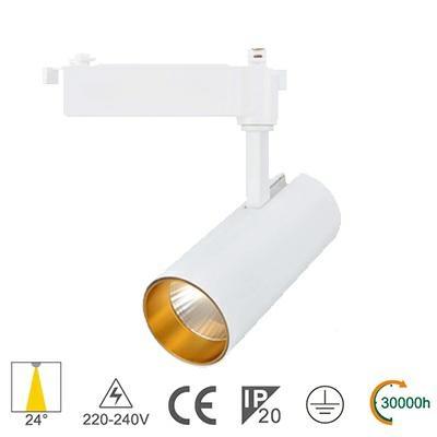 PROIETTORE A BINARIO 35W 4000K 2500LM 36° CRI +90 BIANCO-en