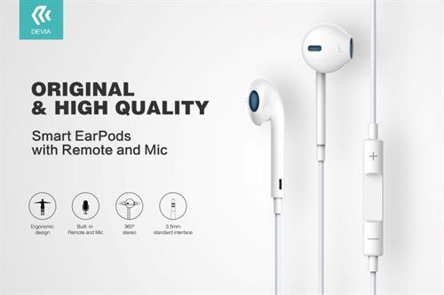 Auricolari con mic e controllo earpods 1.2mt bianco