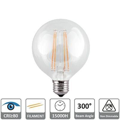 Lampada filamento globo Ø9.5cm 4W 2700K E27 400lm