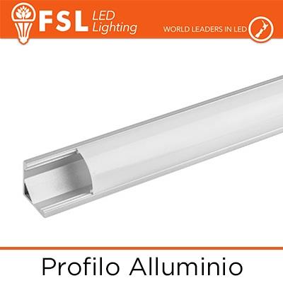 Solo profilo alluminio angolare per strip led 2mt 1pz