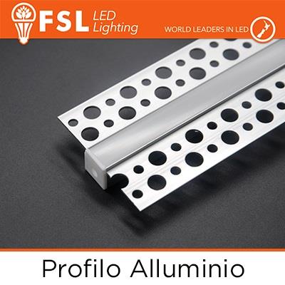 Solo profilo in alluminio 6063 raso cartongesso 2mt 1pz