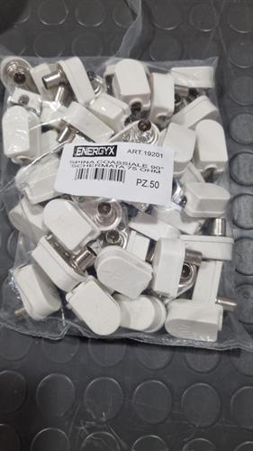 Spina coassiale 90° schermata 75Ohm 50pz