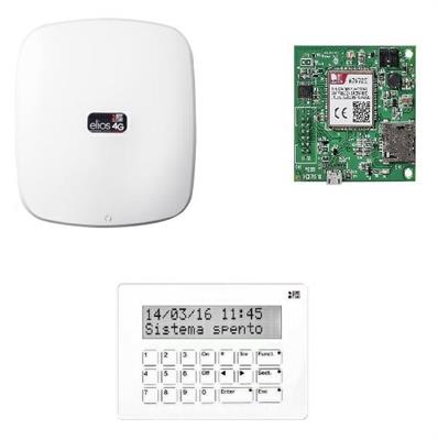 Kit centrale Elios 4G, 8 esp a 16 + modulo 4G + tastiera