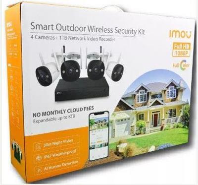 -Kit nvr 4ch 1080 wireless+4tlc full color+1 hd 1Tb