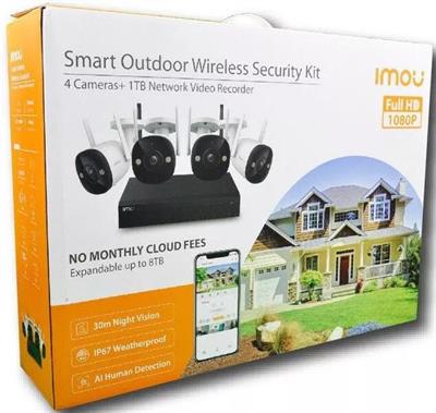 -Kit nvr 4ch 1080P wireless+4tlc+1 hd 1Tb