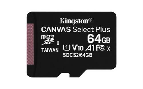 Micro sd Kingston 64Gb classe 10/100mb/s con adattatore