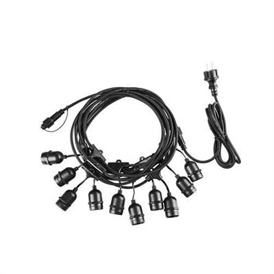 Cordoniera H05RNF-2X1 10E27 IP65 nera