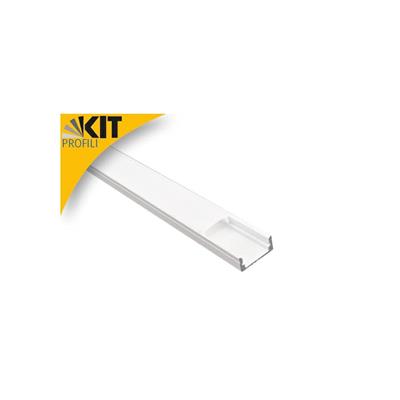 Kit profilo in alluminio bianco 8mm 2mt