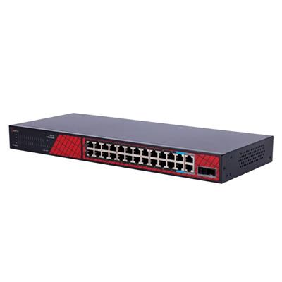 Switch Hi-PoE 24porte PoE+2 Uplink+2 Uplink RJ45