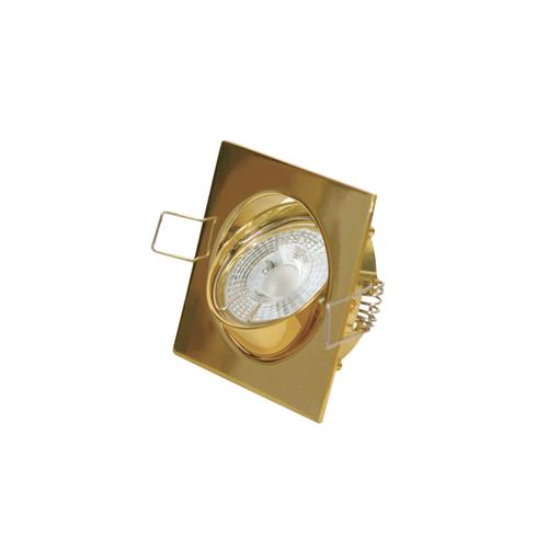 Faretto quadrato orient.incasso GU10 220-240V Noemi oro