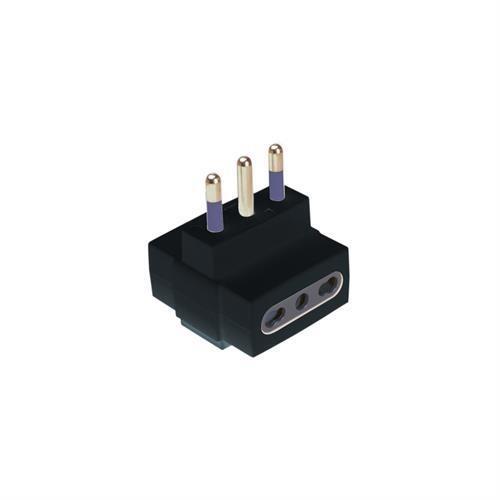 Adatt. triplo spina 16A presa 10/16A nero