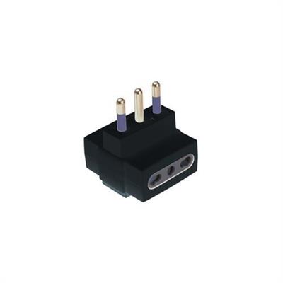 Adatt. triplo spina 16A presa 10/16A nero
