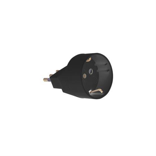 Adattatore schuko 10A nero