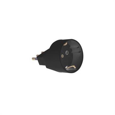 Adattatore schuko 10A nero