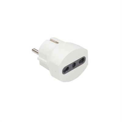 Adattatore italo tedesco presa 10/16A bianco