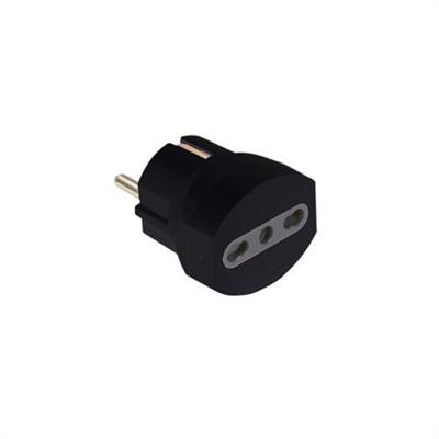Adattatore italo tedesco presa 10/16A nero