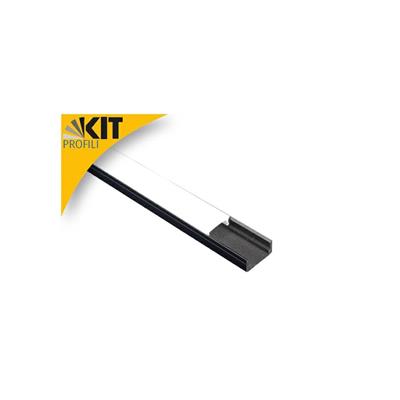Kit profilo in alluminio nero 8mm 2mt