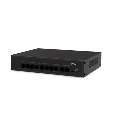 Switch PoE Imou unmanaged 8 porte 10/100+2 Uplink 65W