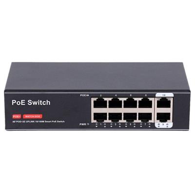 Switch PoE 8 porte PoE+2 Uplink RJ45 10/100Mbps
